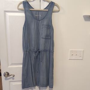 GAP Light Blue Chambray Drawstring Tank Dress